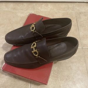 Mens Brown Ferragamo Gancini Loafer 9.5 (Needs To Be Re-Soled)